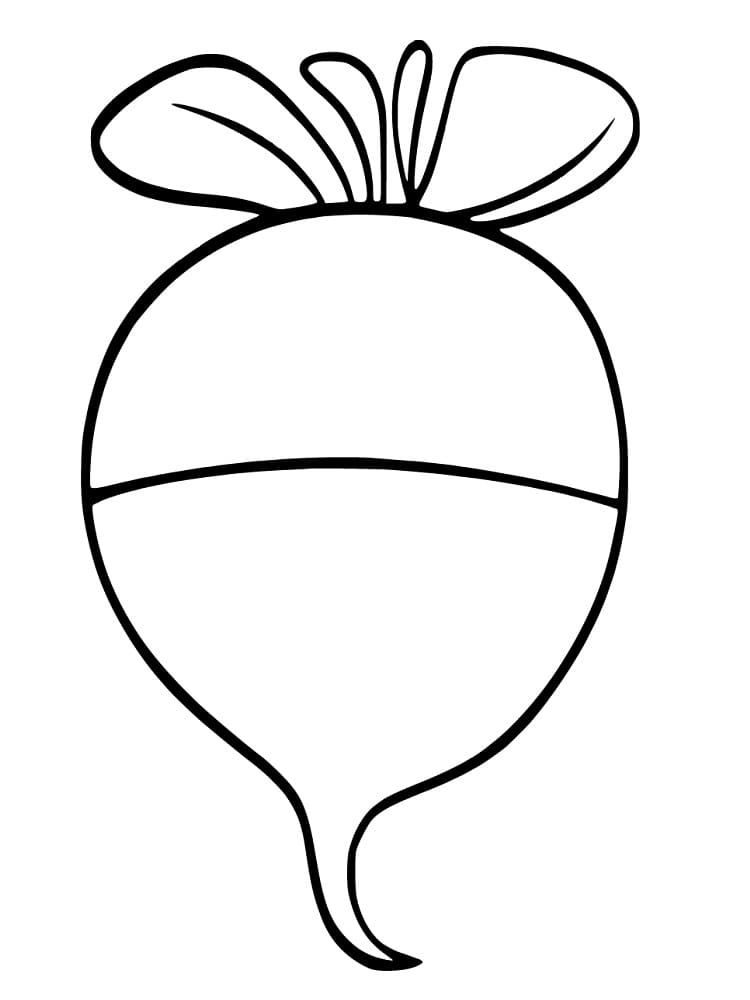 Desenho de Rabanete Simples para Colorir