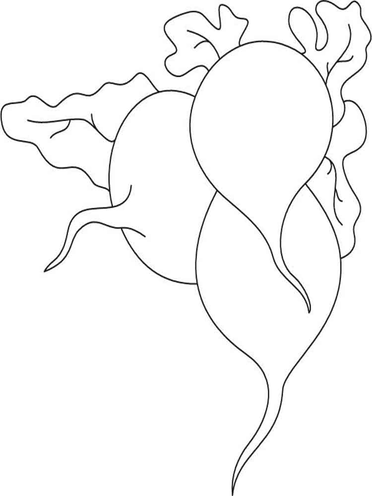 Desenho de Rabanetes Fácil de Desenhar e Colorir