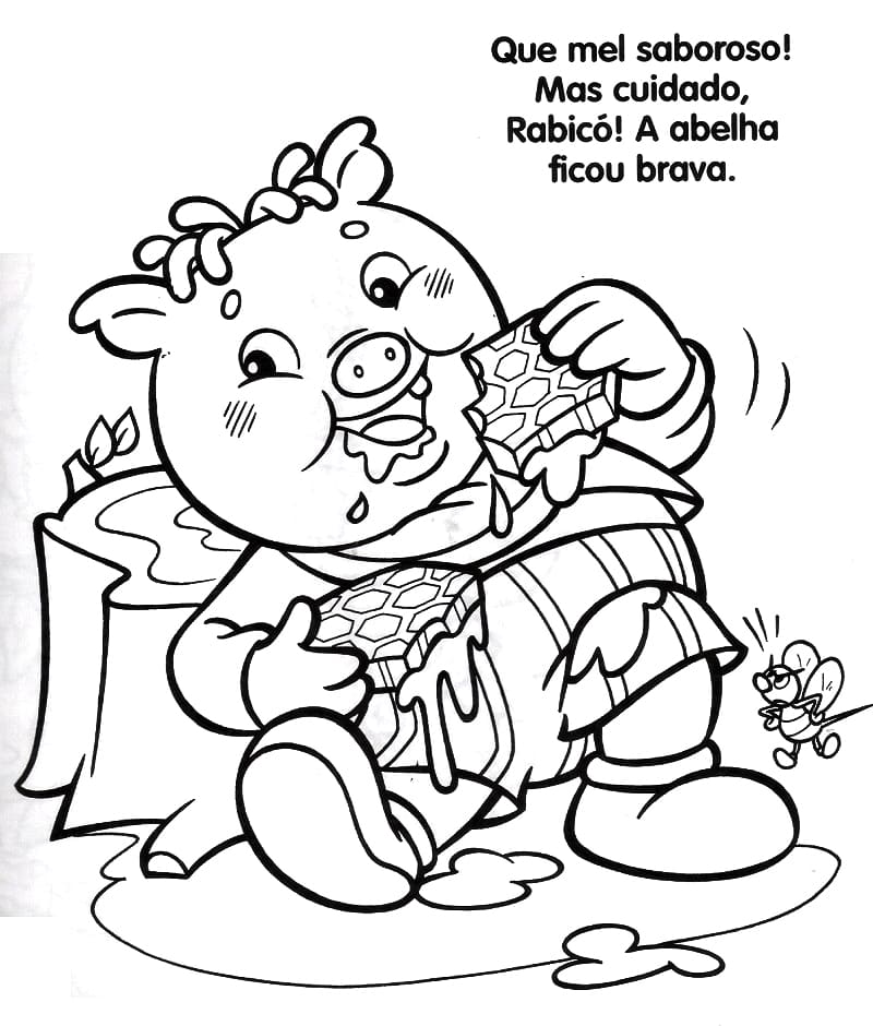 Desenho de Rabico Sítio do Picapau Amarelo Download Pdf para Colorir
