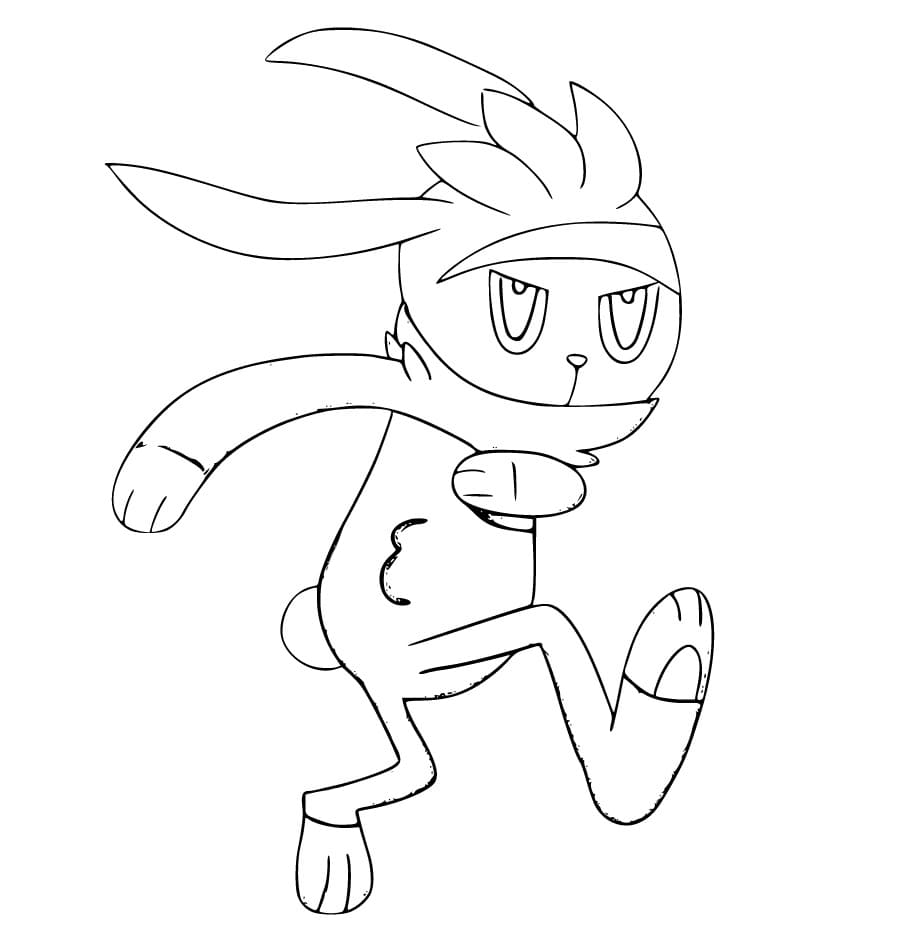 Desenho de Pokemon Raboot Grátis para Colorir
