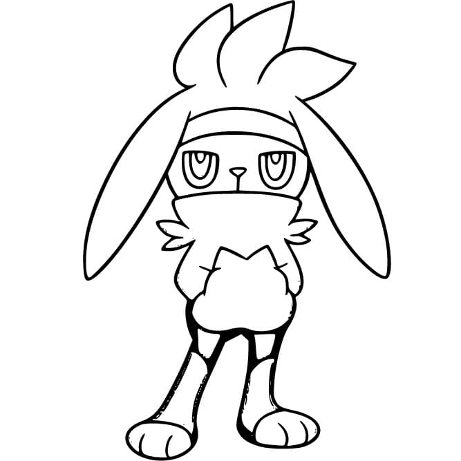 Desenho de Pokemon Raboot Grátis para Crianças para Colorir