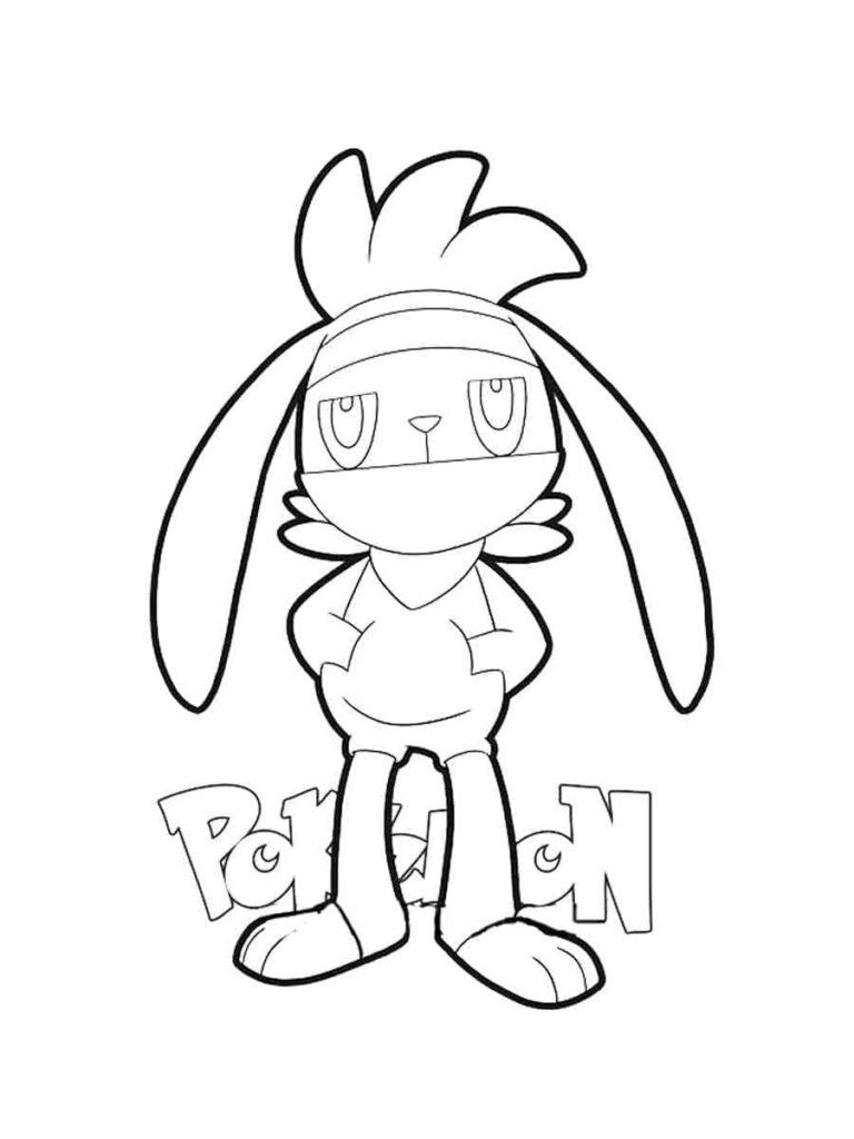 Desenho de Pokemon Raboot Imprimivel para Colorir