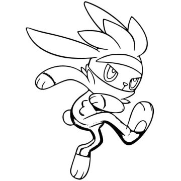 Desenho de Pokemon Raboot para crianças para Colorir