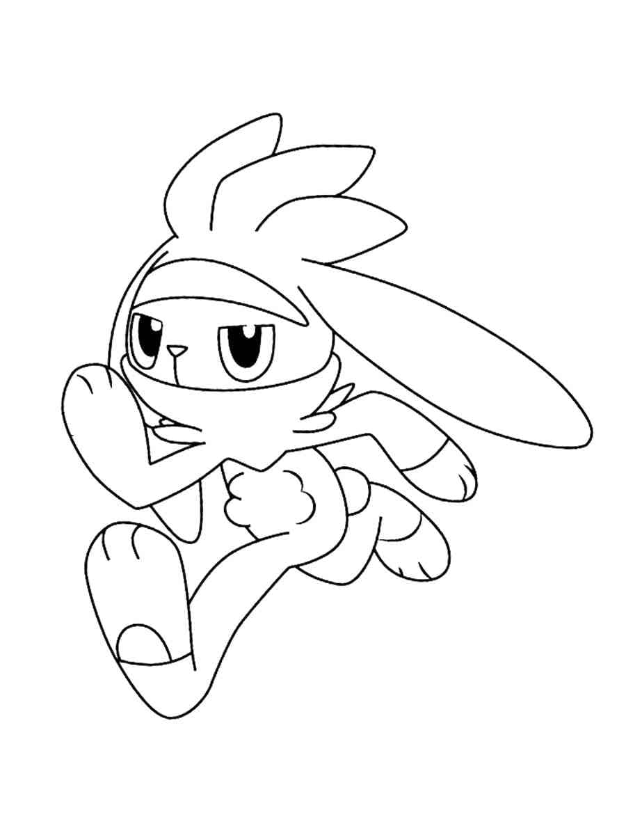 Desenho de Raboot Pokemon para Colorir