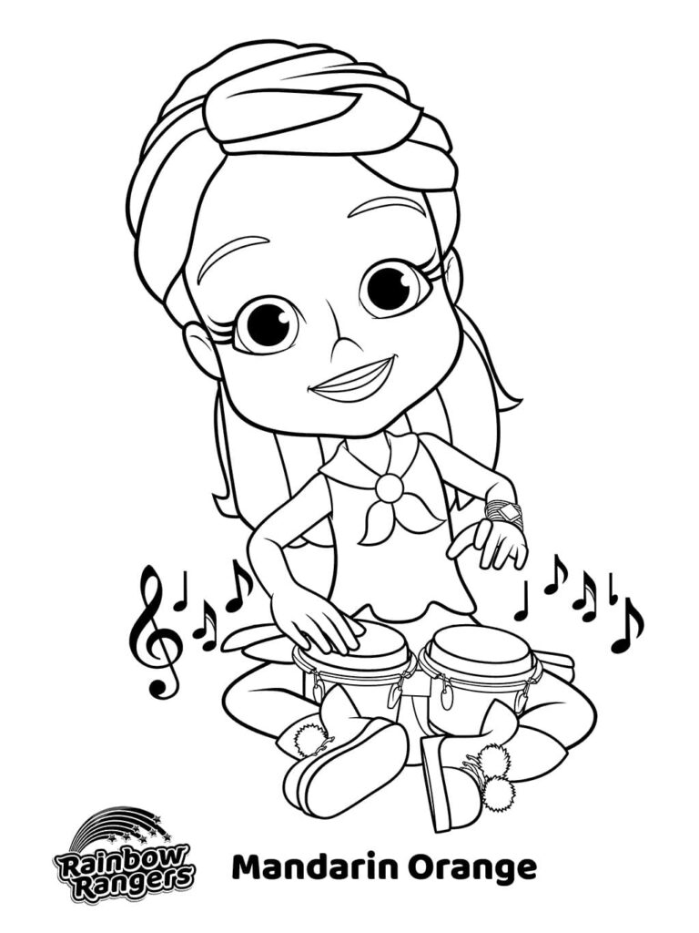 Desenho de Mandarin Orange de Rainbow Rangers para Colorir