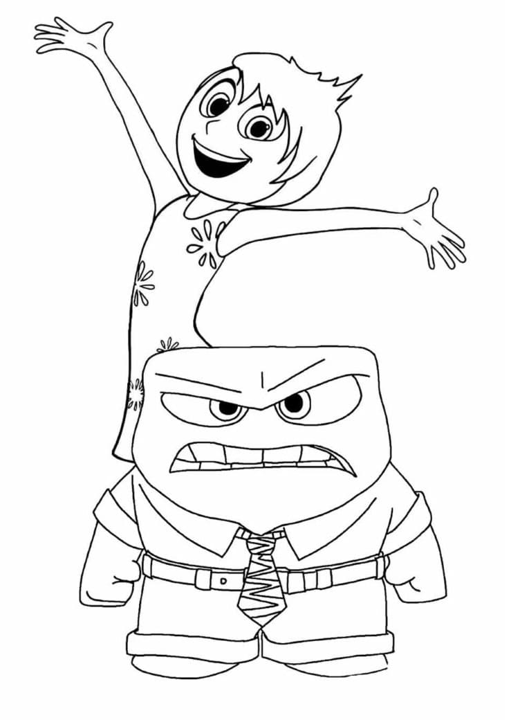 Desenho de Alegria e Raiva para Colorir