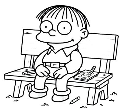 Desenho de Ralph Wiggum dos Simpsons Pdf para Imprimir e Colorir