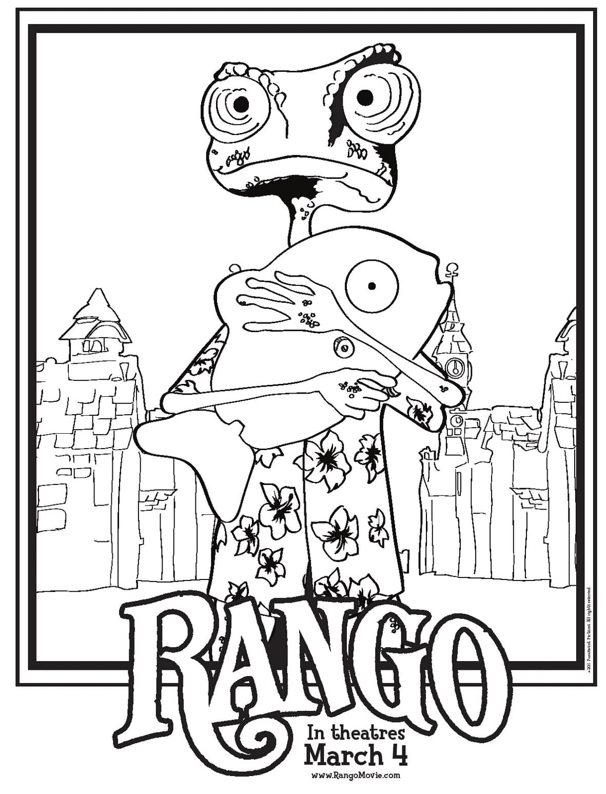 Desenho de Rango Pdf para Imprimir e Colorir