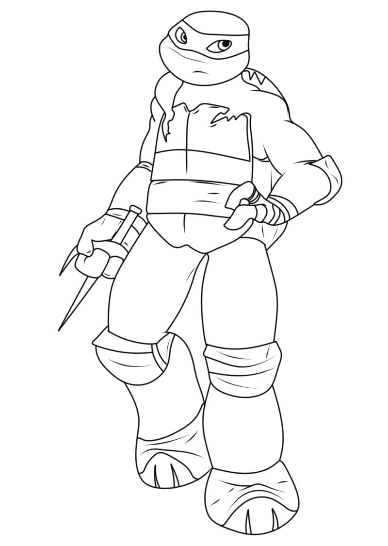 Desenho de Raphael de Tartarugas Ninja para Colorir