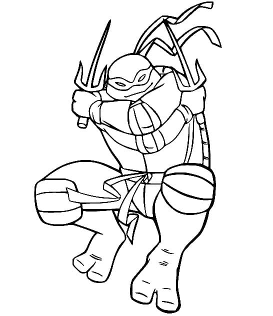 Desenho de Raphael em Tartarugas Ninja para Colorir