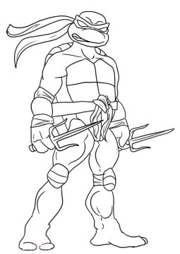 Desenho de Tartarugas Ninja Raphael grátis para Colorir