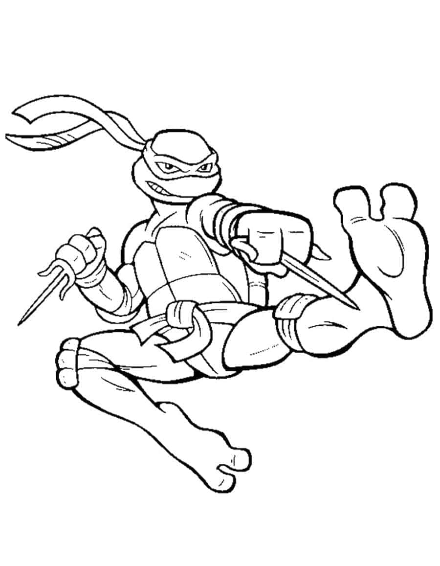 Desenho de Tartarugas Ninja Raphael Grátis para Crianças para Colorir