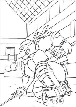 Desenho de Tartarugas Ninja Raphael Imprimível para Colorir
