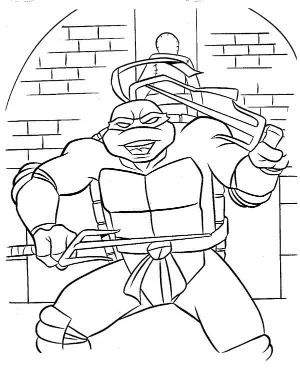 Desenho de Tartarugas Ninja Raphael para Colorir