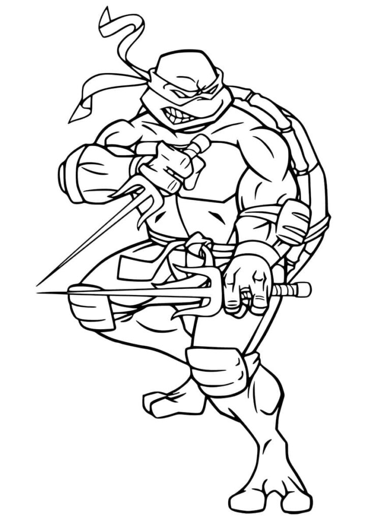 Desenho de Tartarugas Ninja Raphael para Crianças para Colorir