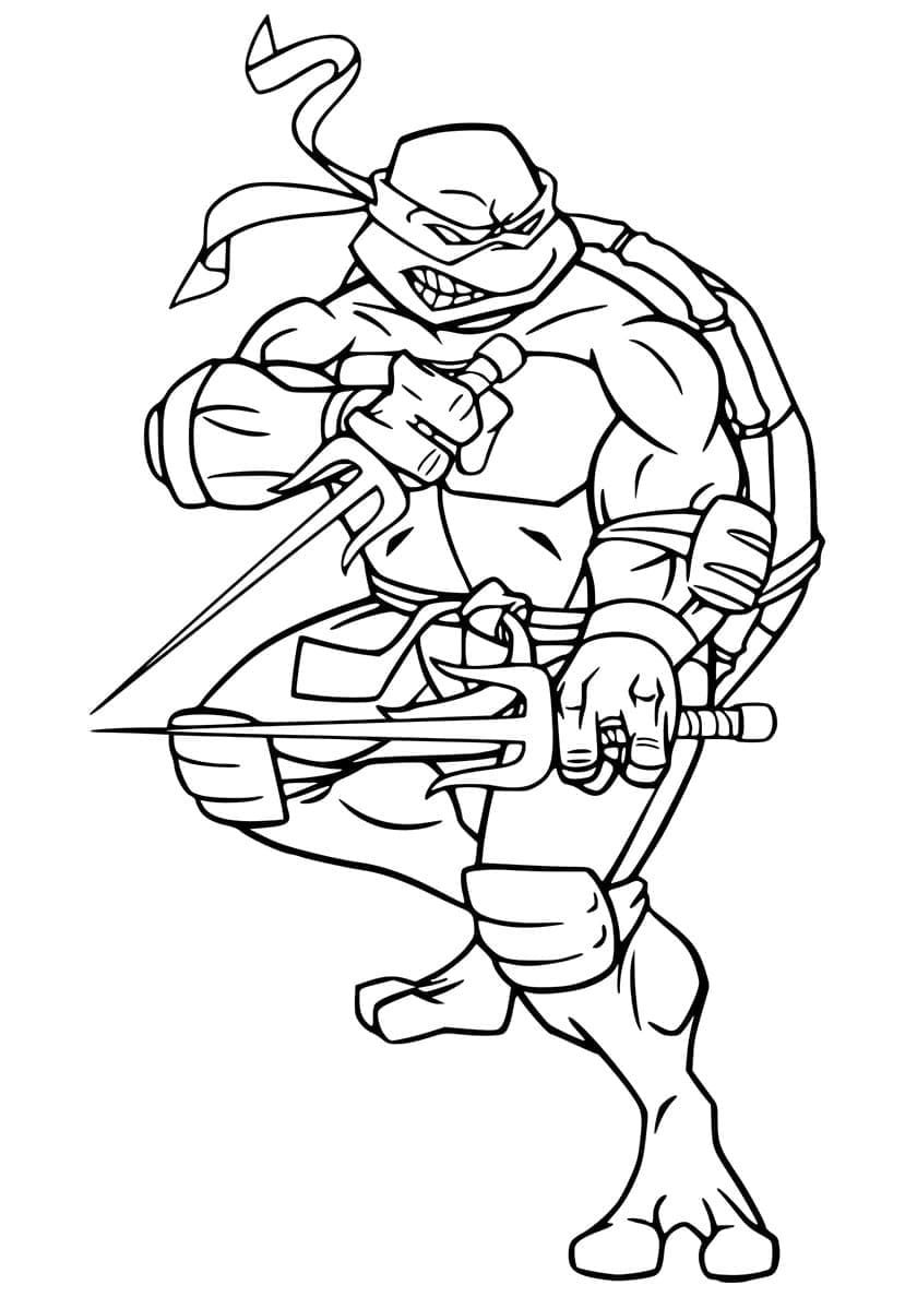 Desenho de Tartarugas Ninja Raphael para Crianças para Colorir