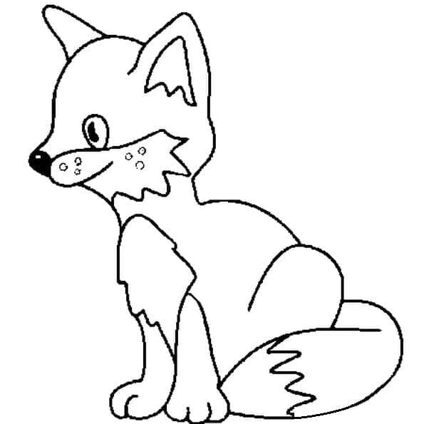 Desenho de Pequena Raposa para Colorir
