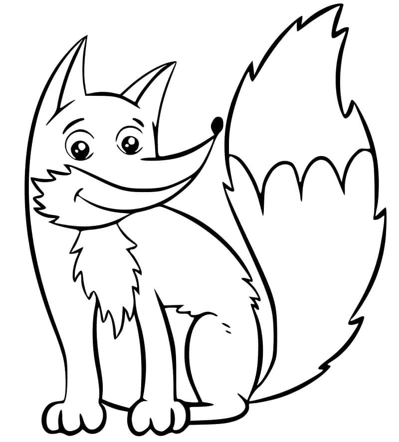 Desenho de Raposa Muito Fofa para Colorir