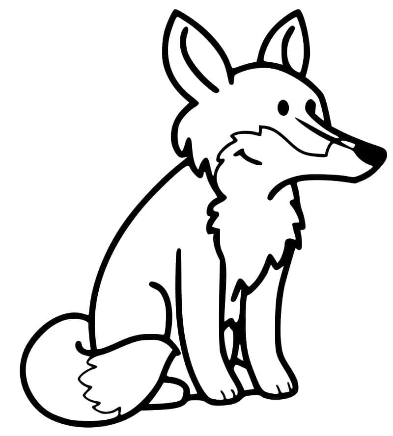 Desenho de Raposa Sorridente para Colorir