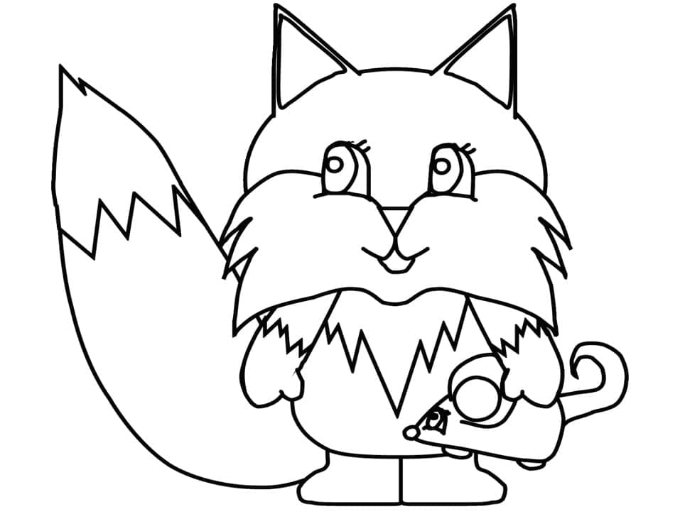 Desenho de uma Pequena Raposa para Colorir