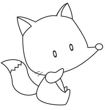 Desenho de Uma Raposa Muito Simples para Colorir