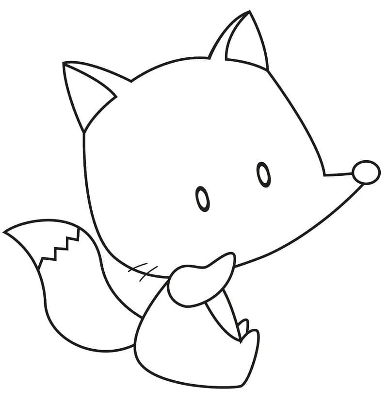 Desenho de uma Raposa Muito Simples para Colorir