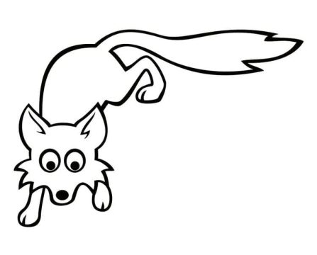 Desenho de Uma Raposa Simples para Colorir