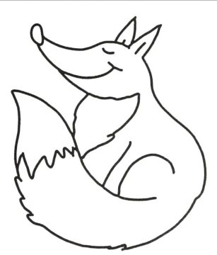 Desenho de Uma Raposa Sorridente para Colorir