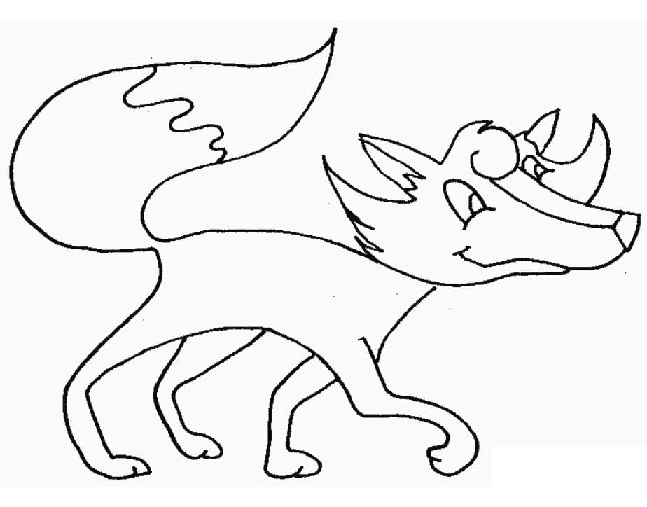 Desenho de uma Raposa de Desenho Animado para Colorir