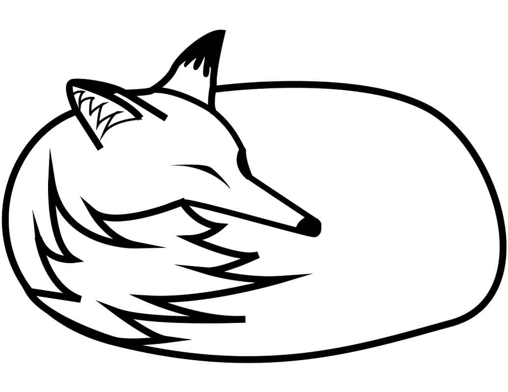 Desenho Imprimivel de Raposa Dormindo para Colorir