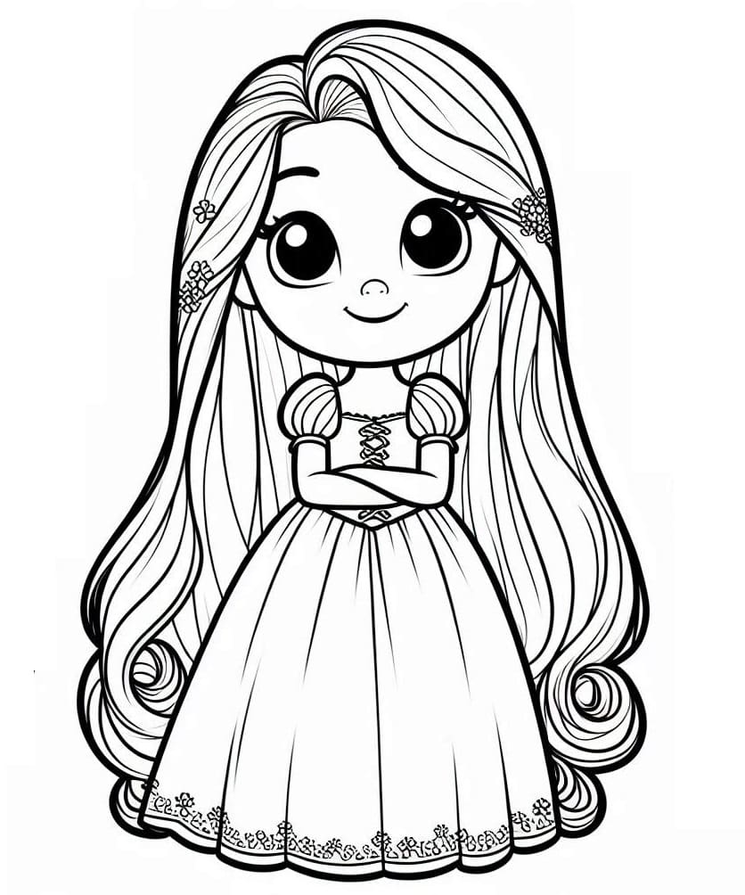 Desenho de Foto de Rapunzel para Colorir