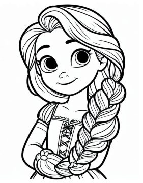 Desenho de Rapunzel Sorridente para Colorir