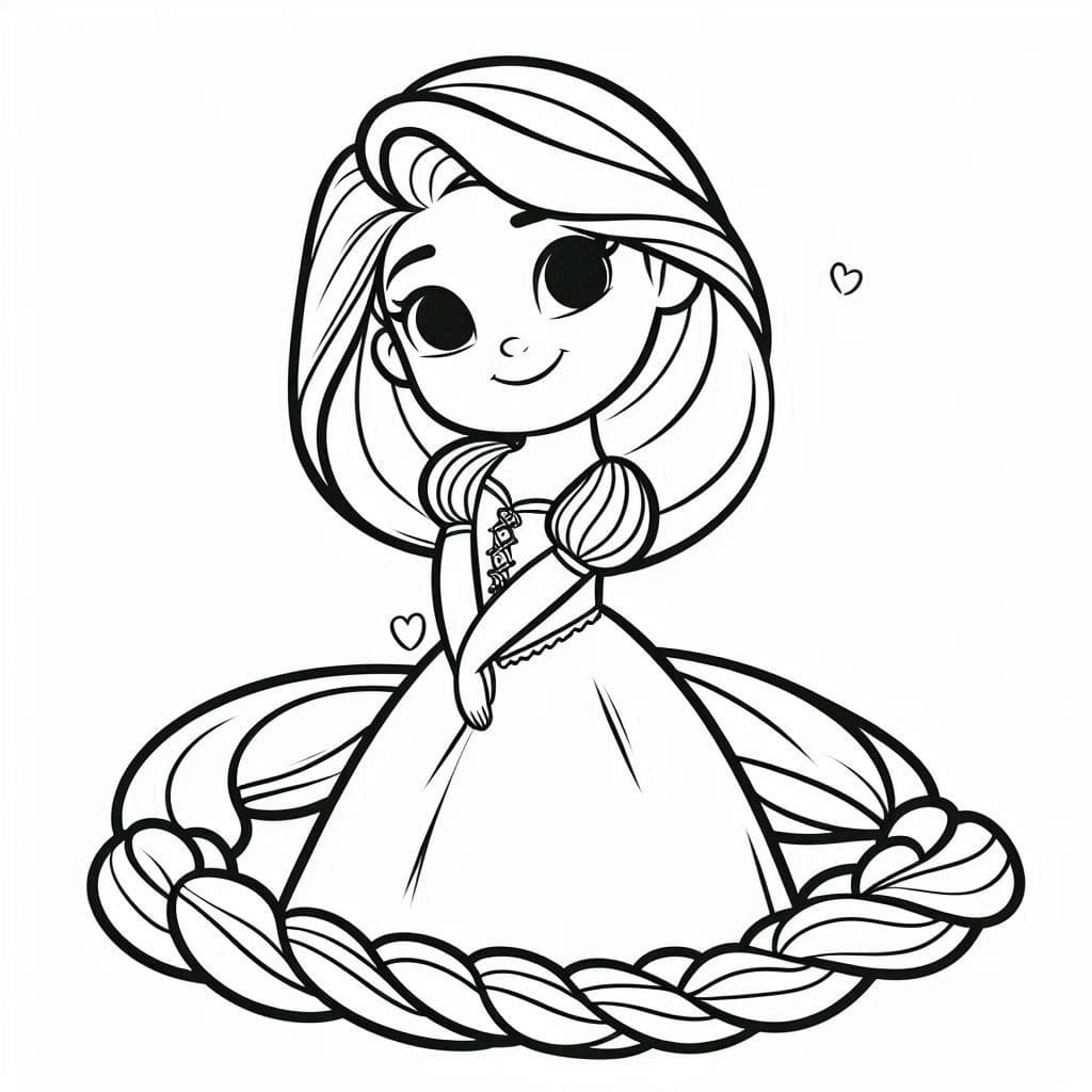 Desenho de Rapunzel de Disney para Colorir