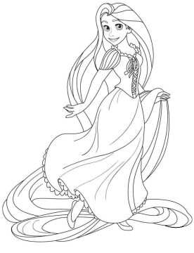 Desenho de Rapunzel Imprimível para Colorir