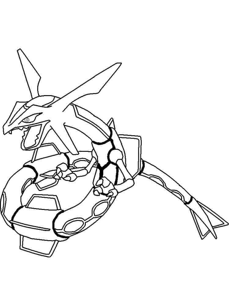 Baixar Desenho de Rayquaza para Colorir e Pintar Grátis