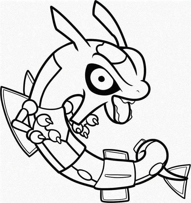 Desenho de Chibi Rayquaza para Colorir