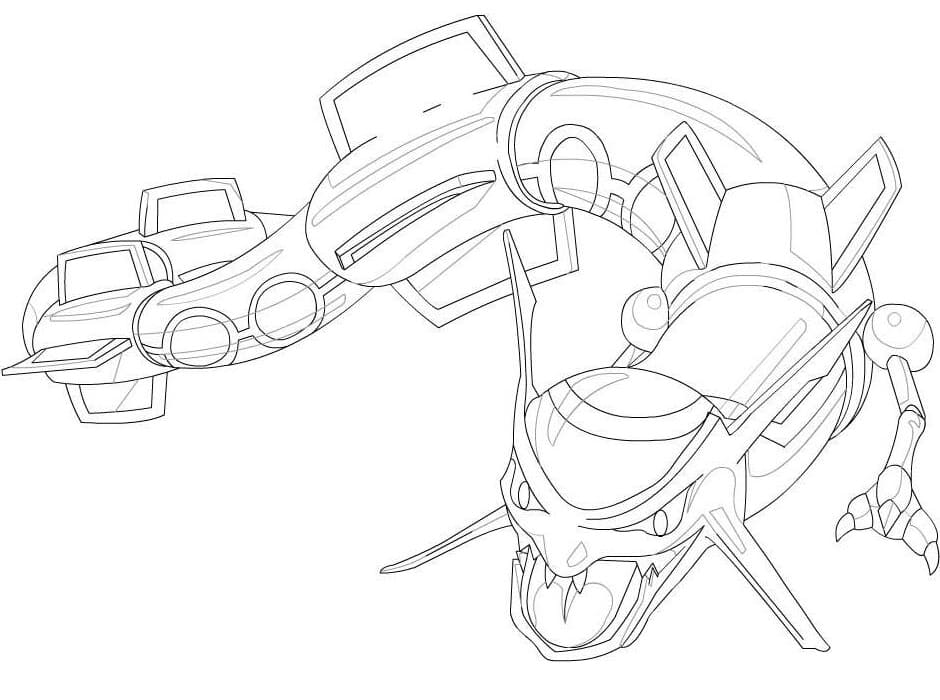 Desenho de Imagem do Pokemon Rayquaza para Colorir
