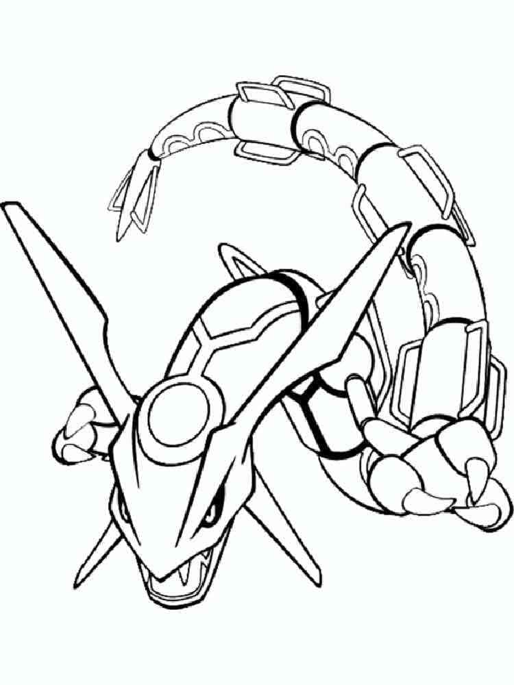 Desenho de Pokemon Rayquaza para Crianças para Colorir
