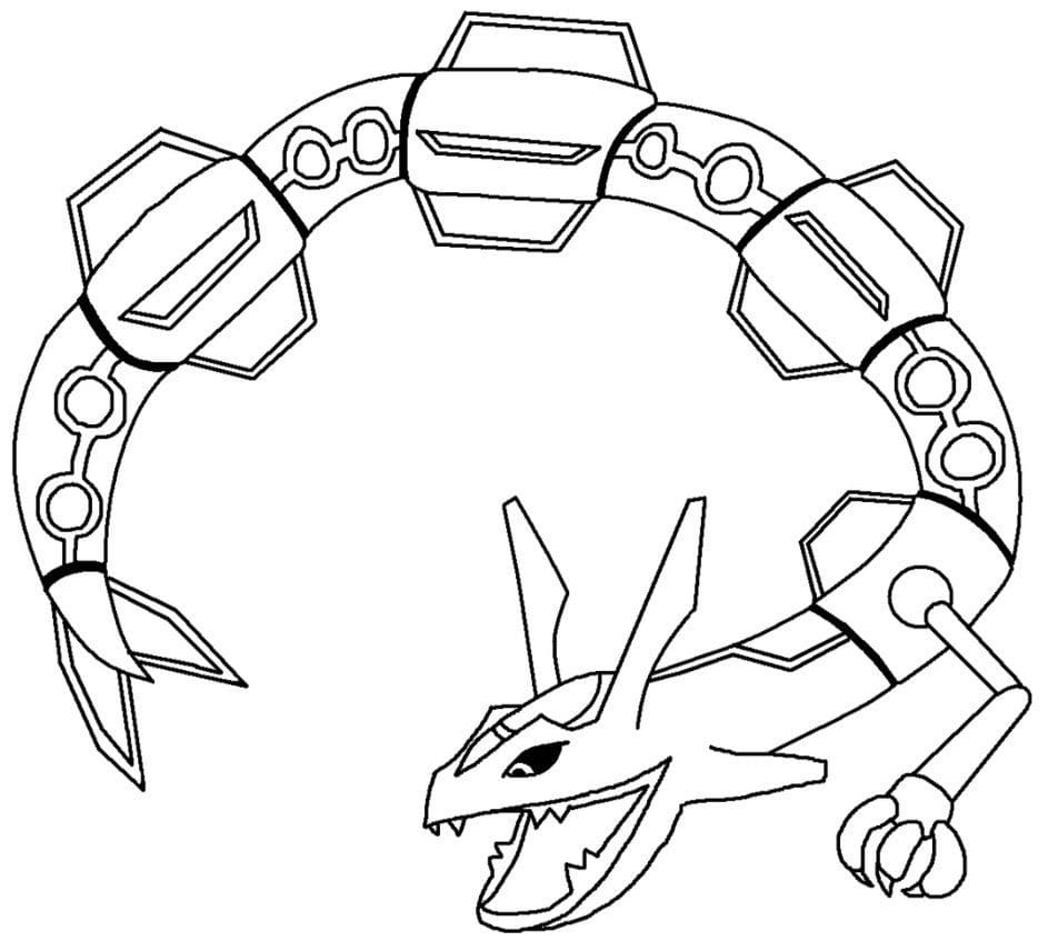 Desenho de Rayquaza Grátis para Colorir
