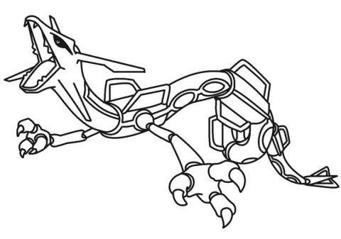 Desenho de Rayquaza grátis para crianças para Colorir