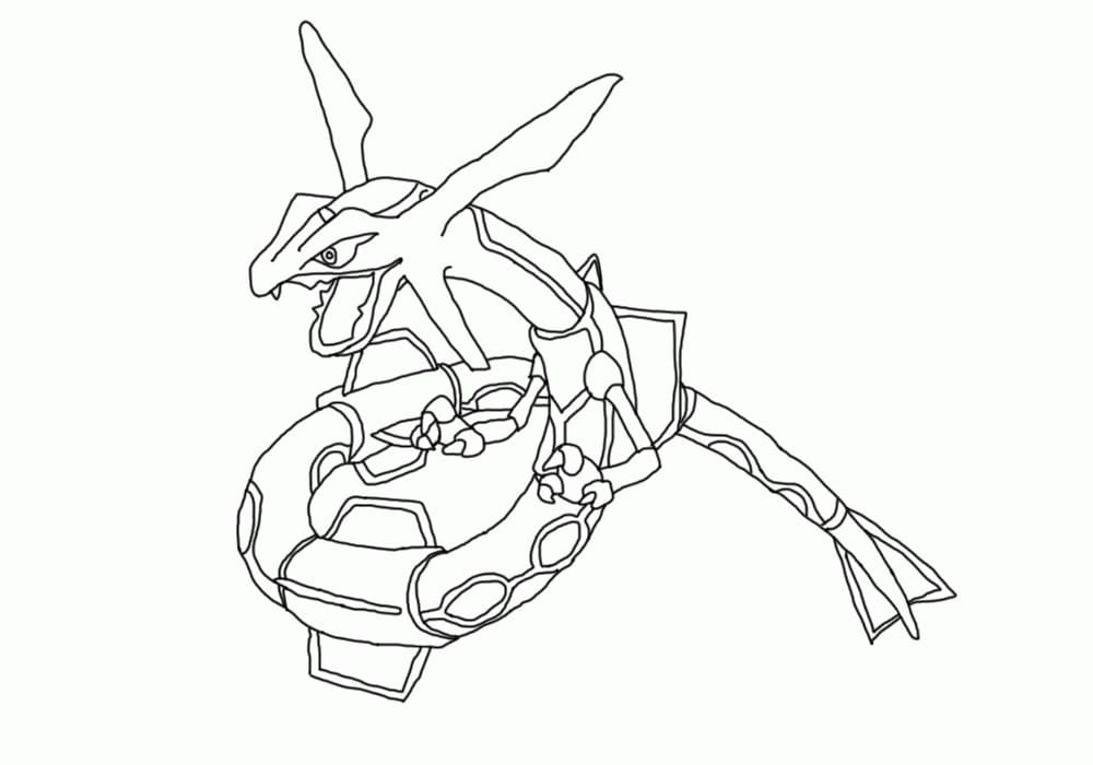 Desenho de Rayquaza Imprimivel para Colorir