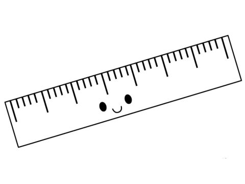 Desenho de régua Sorridente para Colorir