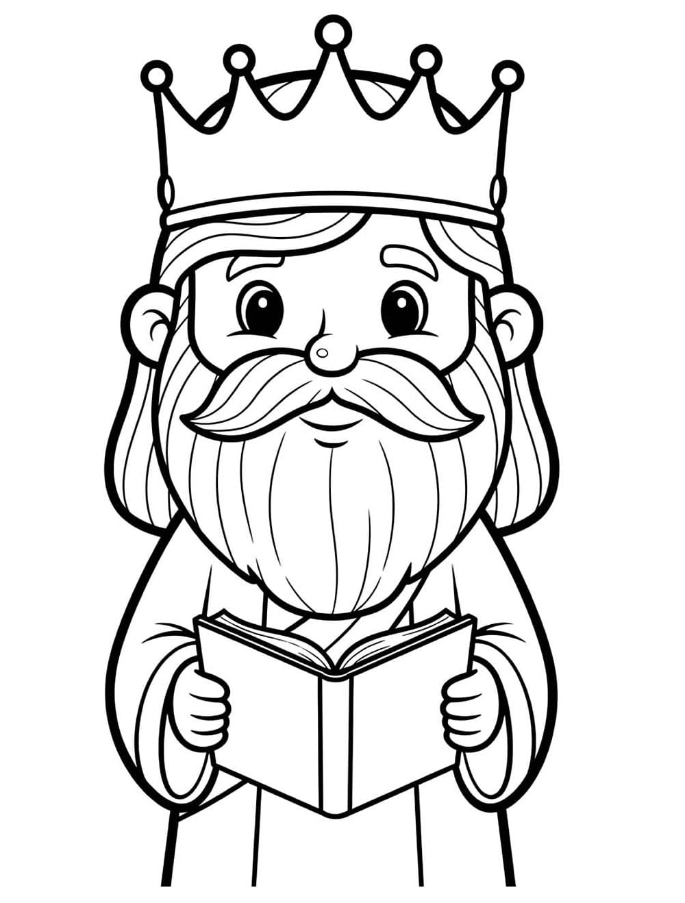 Desenho de Rei Salomão Fofo para Colorir