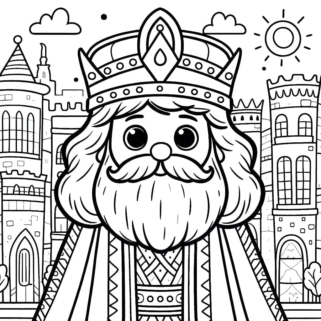 Desenho de Rei Salomão Grátis para Colorir