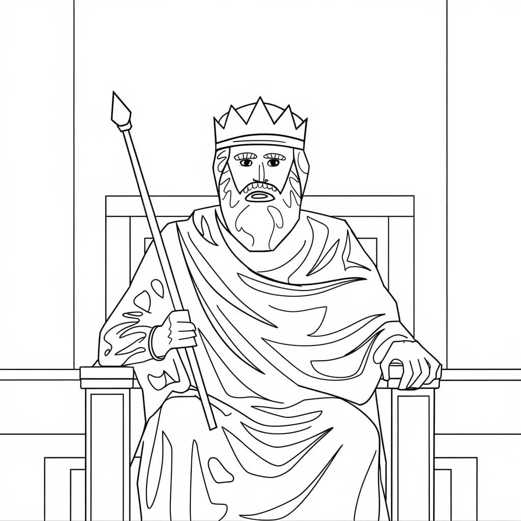Desenho de Rei Salomão Imprimivel Grátis para Crianças para Colorir