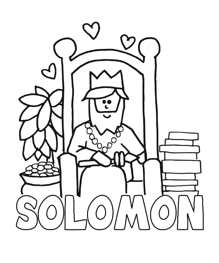 Desenho de Rei Salomão Imprimivel para Crianças para Colorir