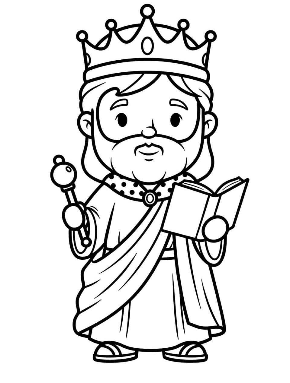 Desenho de Rei Salomão Muito Fofo para Colorir