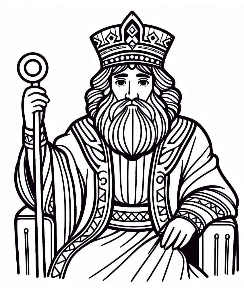 Desenho de Rei Salomão para Crianças para Colorir