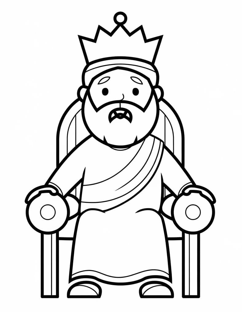 Desenho de Rei Salomão Simples para Colorir