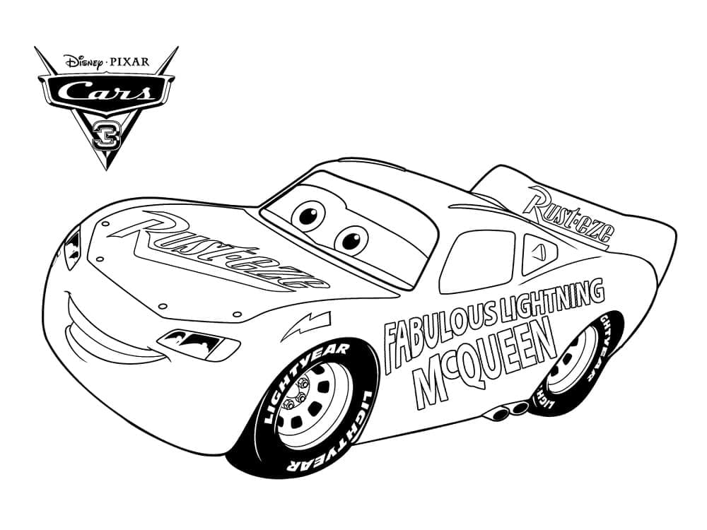 Desenhos de Relâmpago Mcqueen Alegre para Colorir